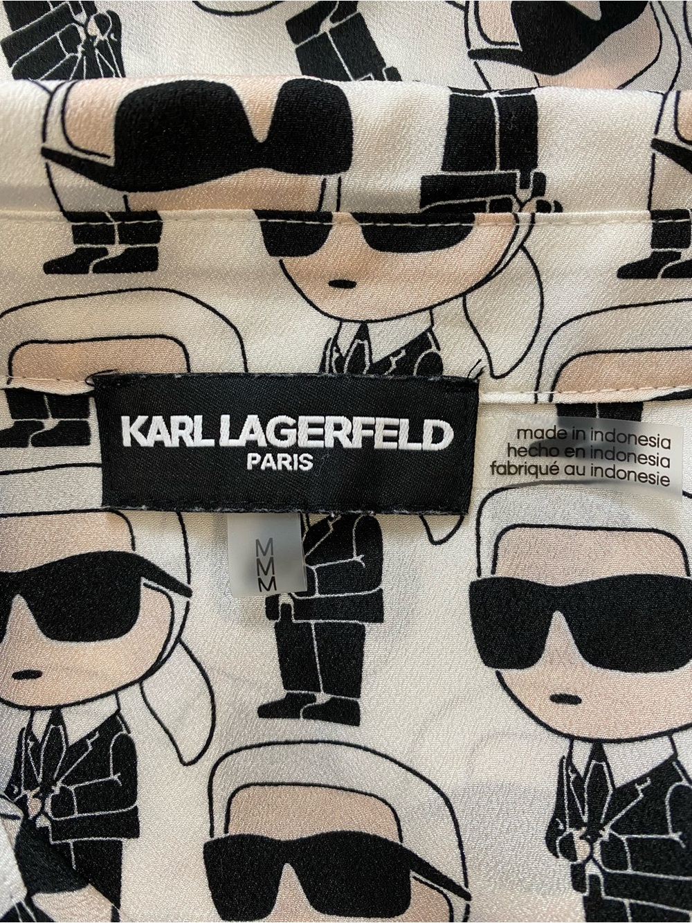 SOLD Karl Lagerfeld Paris All Over Print Blouse - Picture 12 of 15